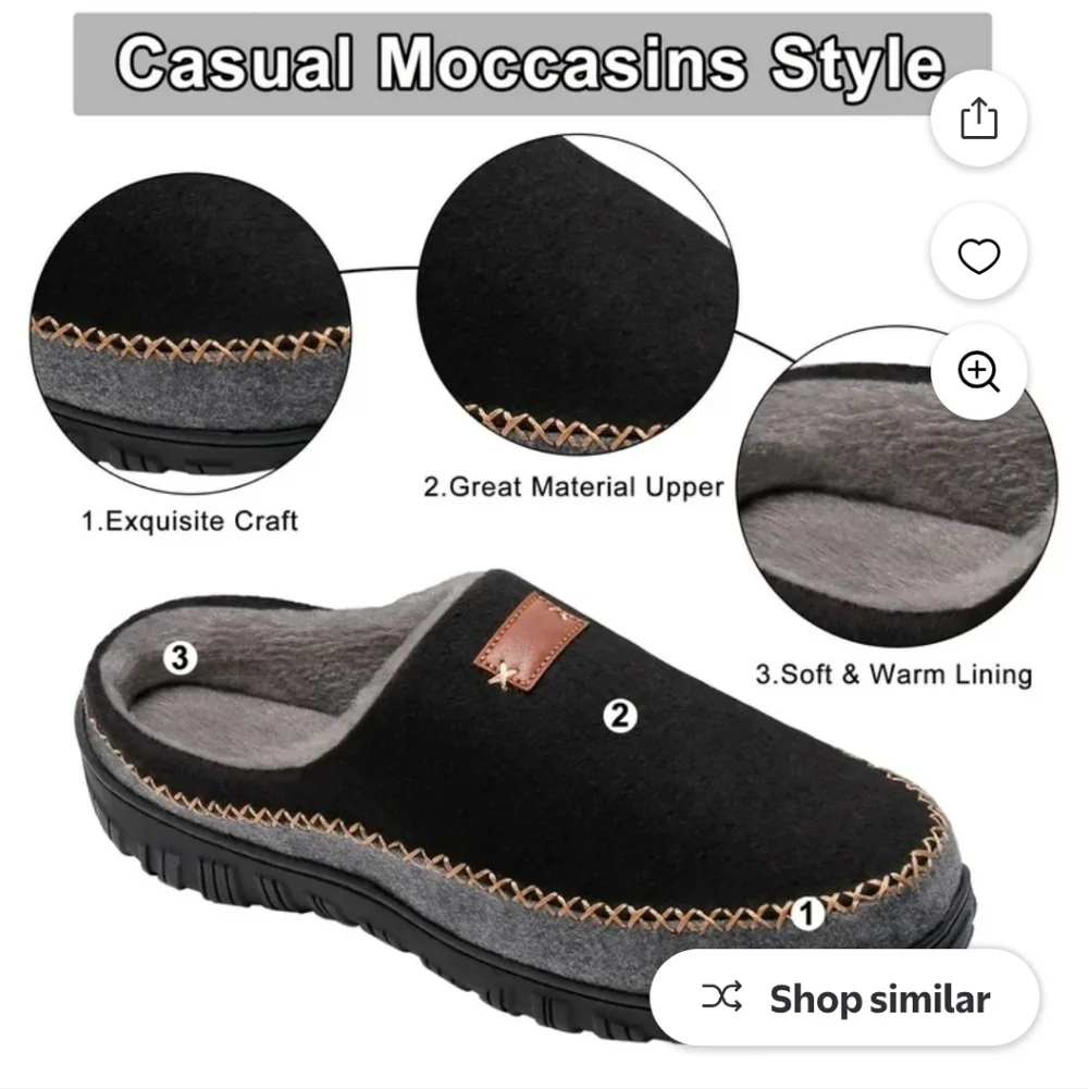 Wotte Men's Black and Gray Slippers Size 13 New
